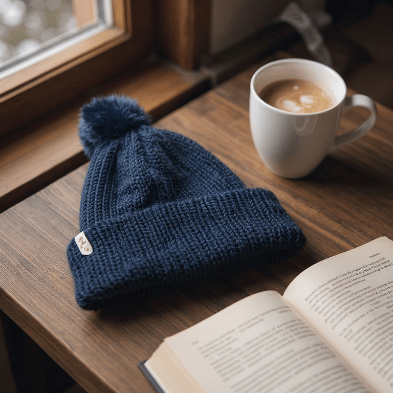 Knitted Pompom hat,  small Adults black