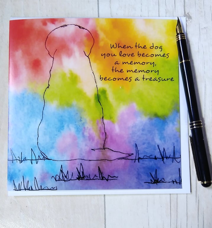 Golden Retriever memories, sympathy card. Dog loss card, Dog bereavement card