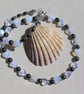 Hematite and Opalite Heart Beaded Gemstone Statement Necklace "Midnight Ice"
