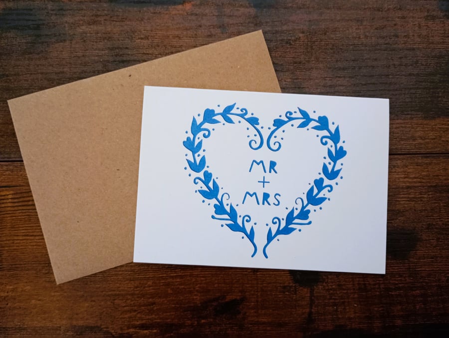 Mr & Mrs - Eco-Friendly Printed Greeting Card of Papercut