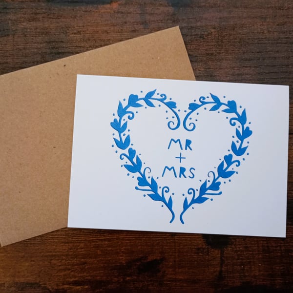 Mr & Mrs - Eco-Friendly Printed Greeting Card of Papercut