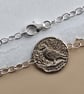 Pigeon Engraved Sterling Silver Coin Bracelet - Image 3