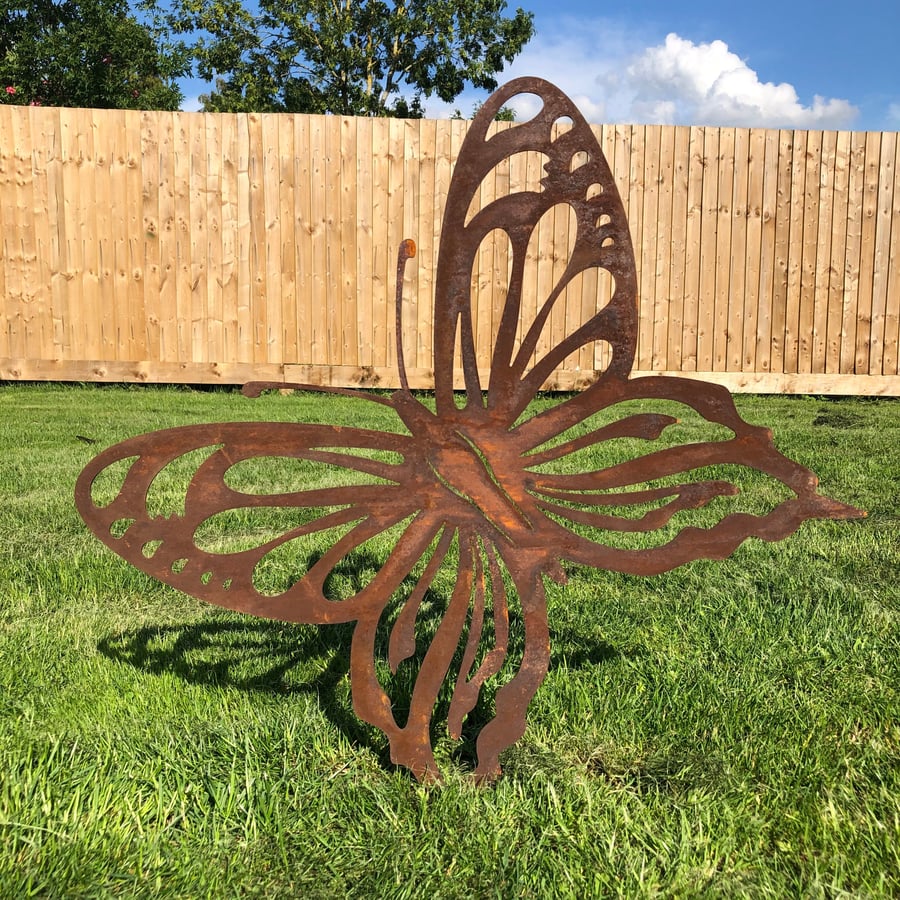Large metal BUTTERFLY DECORATION , garden sign , gift for a gardener , present