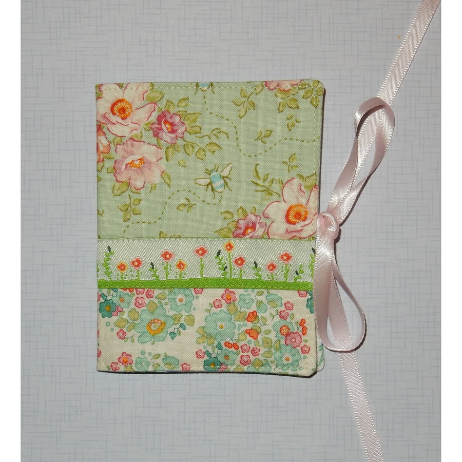 Needle case - pretty floral with ribbon