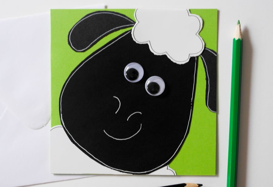 Handmade Greeting Card Cute Sheep