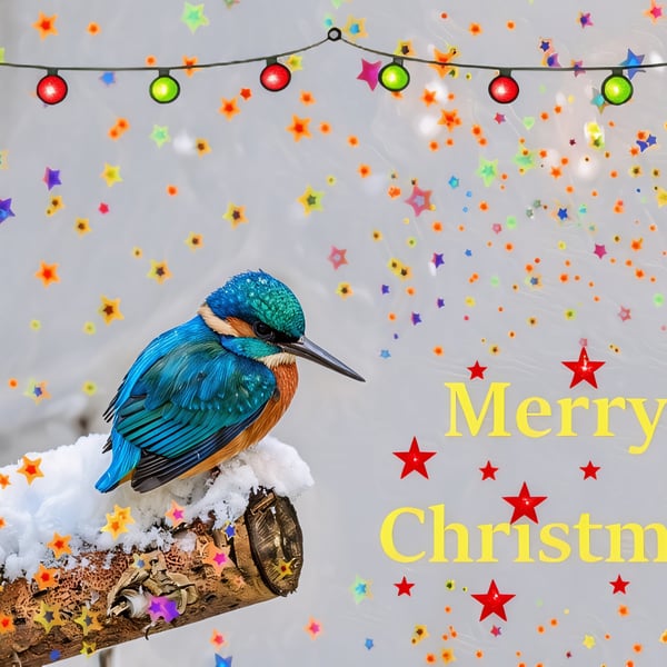 Little Kingfisher Norfolk Christmas Greeting Card A5