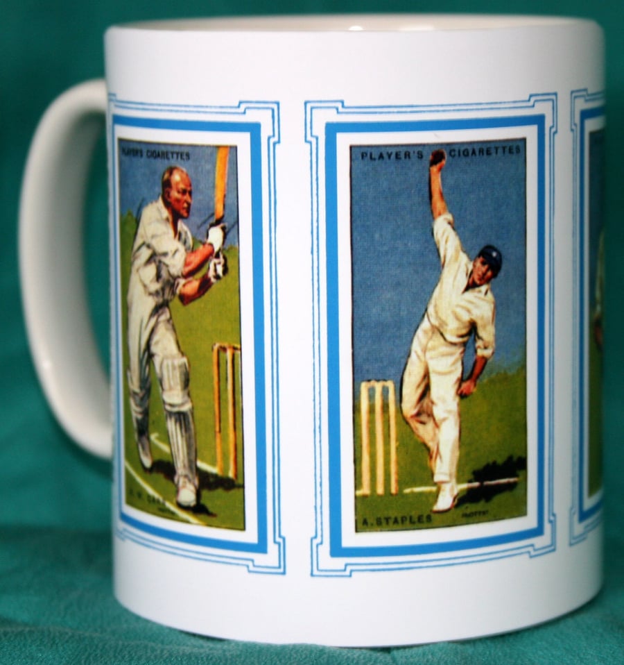 Cricket mug Nottinghamshire Notts 1930 vintage design mug