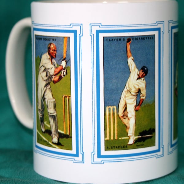 Cricket mug Nottinghamshire Notts 1930 vintage design mug