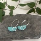 Hoop earrings stainless steel and polymer clay