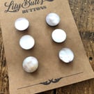 6 Vintage Grey Mother of Pearl Buttons - 19mm