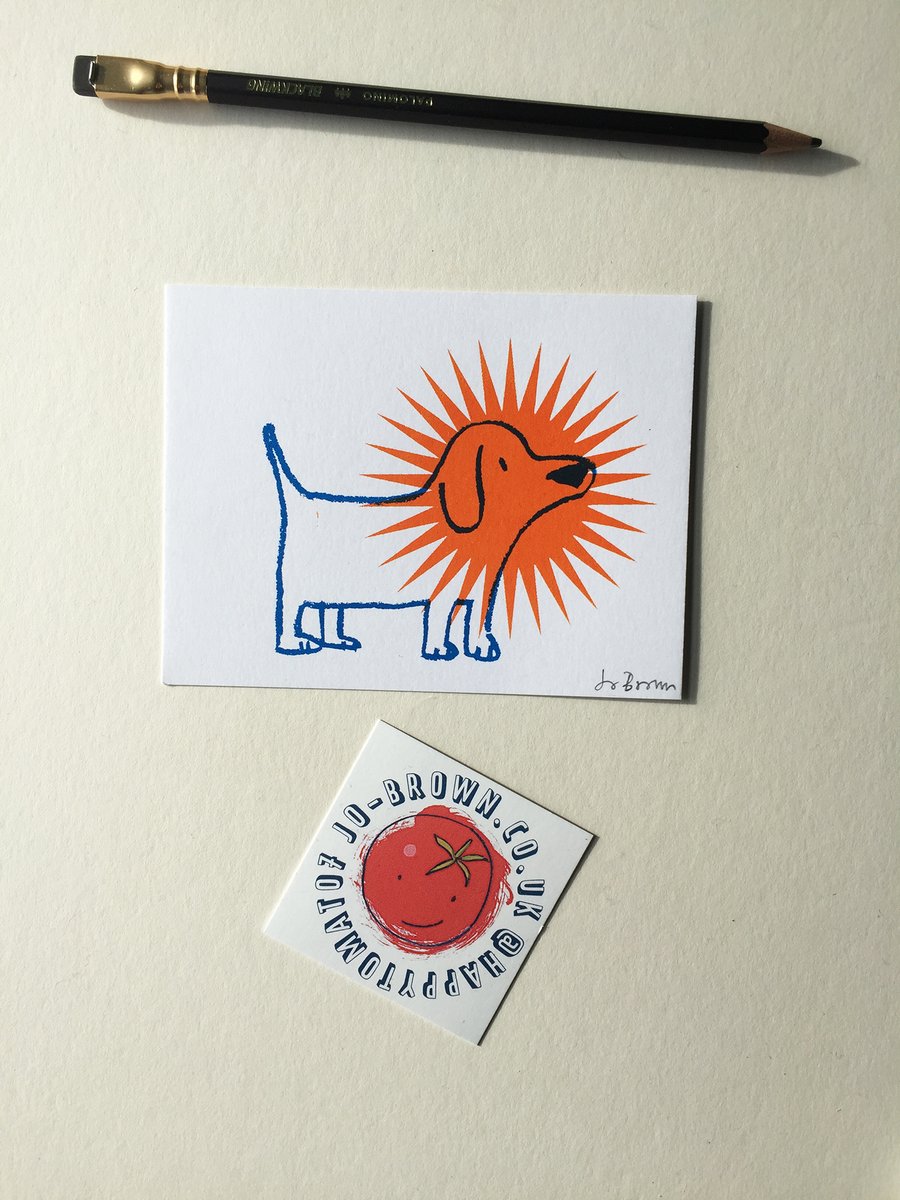  Dog Star mini screen print by Jo Brown happytomato