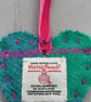 Hand Embroidered Harris Tweed Heart Hanging Decoration  - Image 4