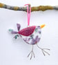 Fused Glass Flower Bird Decoration - Image 1