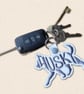 Husky Keyring - Embroidered Dog Word Art Bag Charm - Image 2