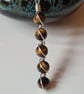 Handmade Stylish 925 Silver & Tiger's Eye Drop Pendant Necklace Gift Boxed Chain - Image 2