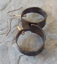 Chunky Rustic Copper Hoop Earrings with Czech Crystal Beads - Image 4