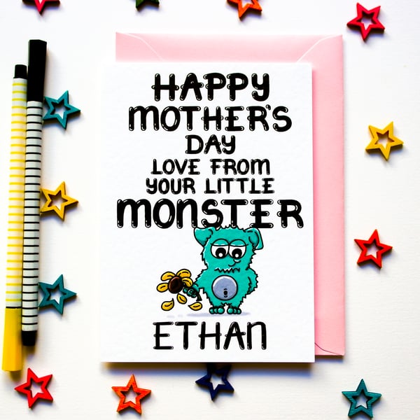 Personalised Funny Mothers Day Card From Daughter, Son, Grandchild