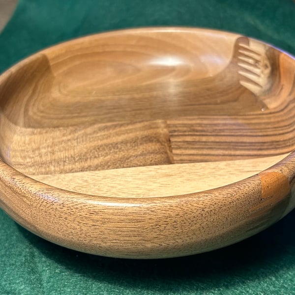 Handcrafted Turned Wooden Trinket or Coin Bowl. 