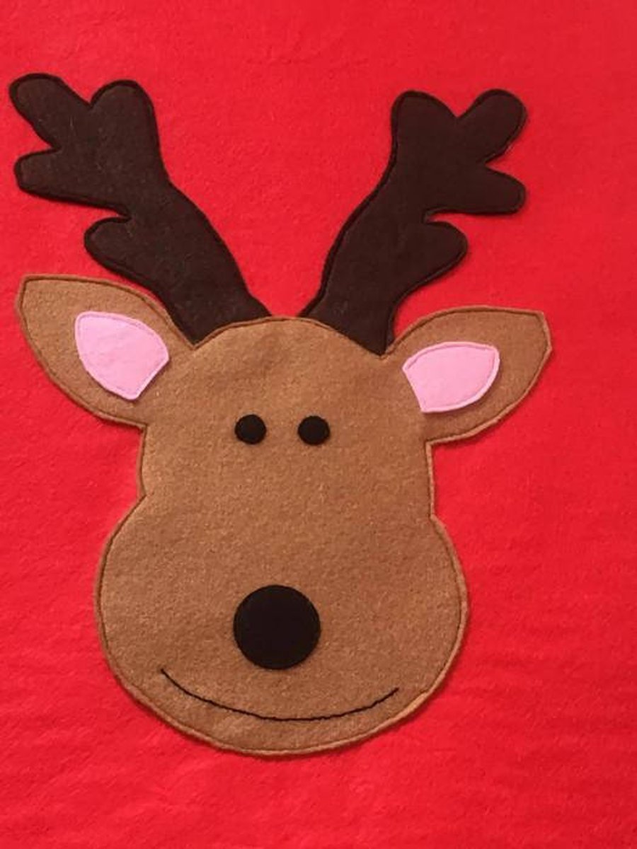 CHRISTMAS SACK - CHRISTMAS PRESENT SACK - HANDMADE - REINDEER - DECORATION