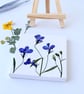 Real Pressed Lobelia  Miniature Botanical Canvas on Wooden Easel - Image 4