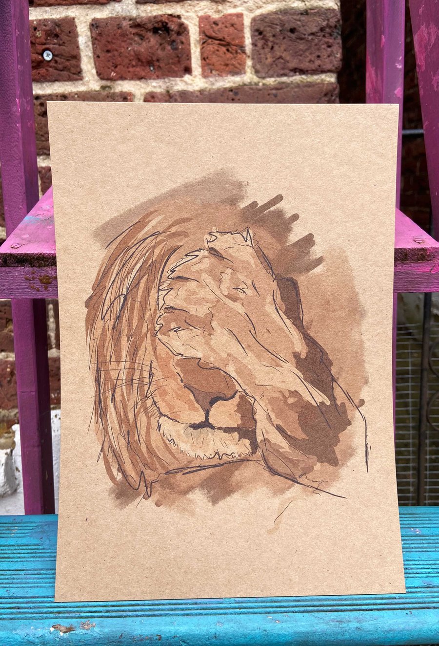 A4 Lion Illustration - Oh No Lion!