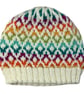 Multi coloured diamond hat, stranded beanie, Norwegian toque, Scandinavian skull - Image 4