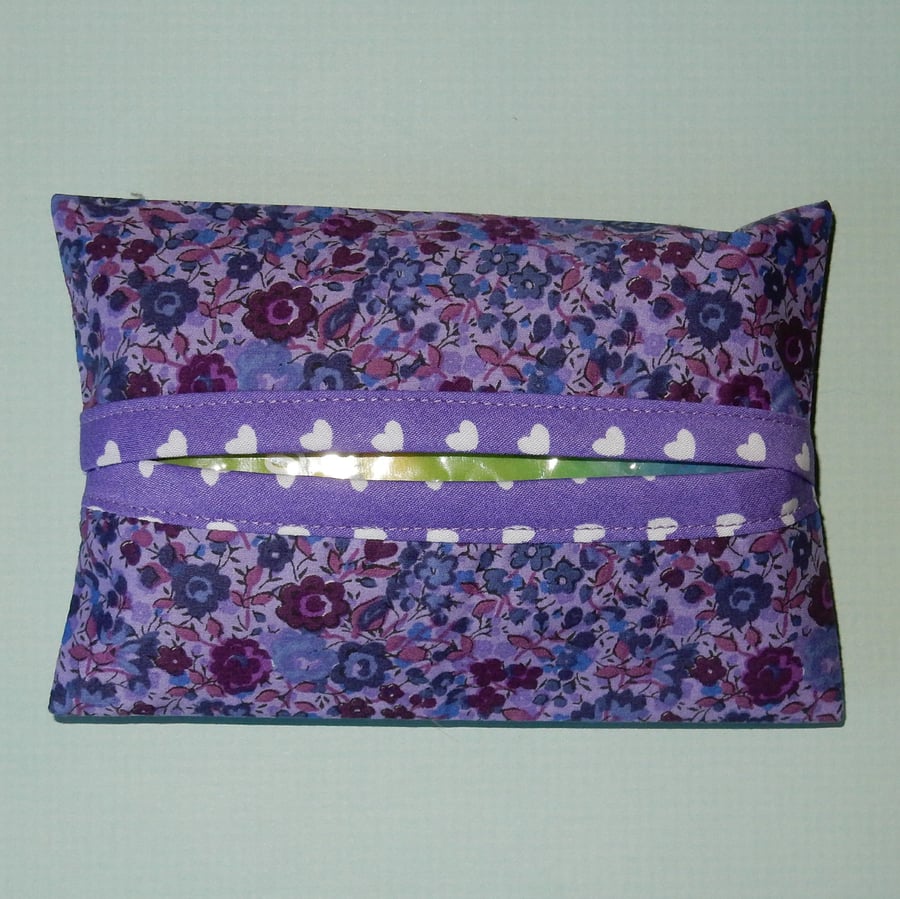 Pocket tissue holder - Liberty print purple