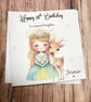 Princess Deer Personalised Birthday card For Girl Happy Birthday Daughter etc - Image 3