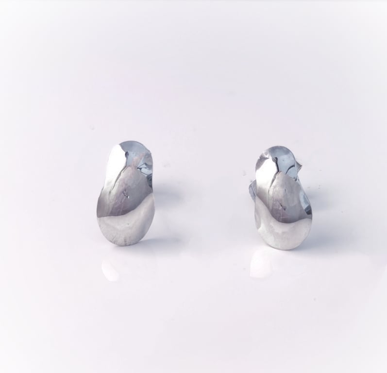 Sterling silver super shiny organic earrings