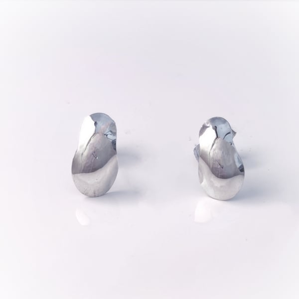 Sterling silver super shiny organic earrings