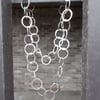 Recycled Sterling Silver hoop necklace, Silver hoop necklace 