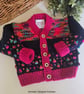  Designer Bobble Hand Knitted Baby Girl's Cardigan 6-12months size - Image 4