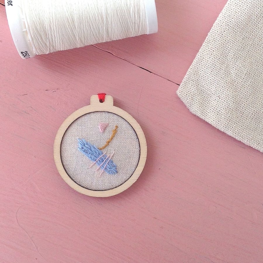SALE Hand Embroidered Modern One Of A Kind Brooch