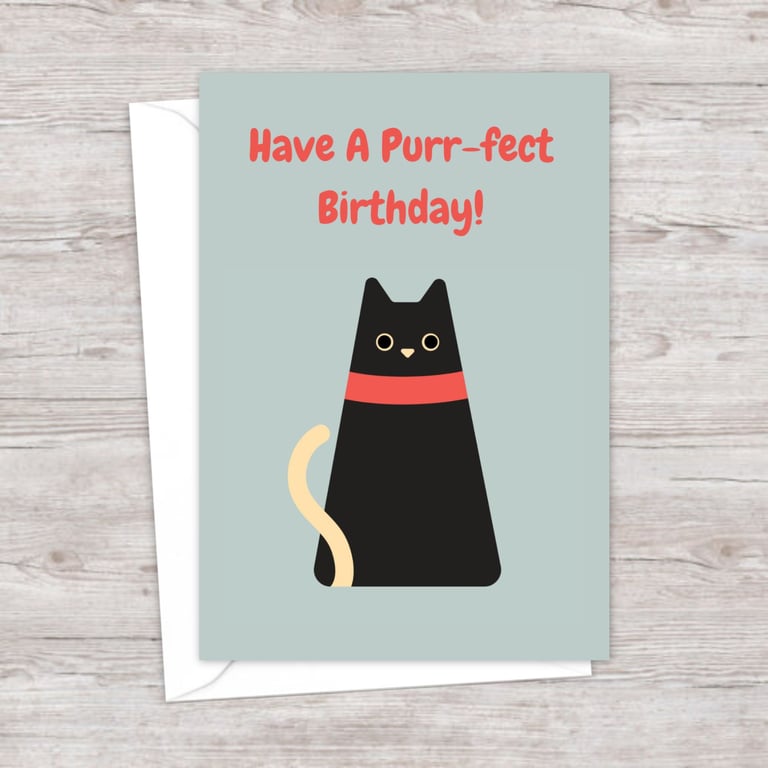 Black Cat Birthday Card: Perfect Greetings Card For a Cat Lover (704)