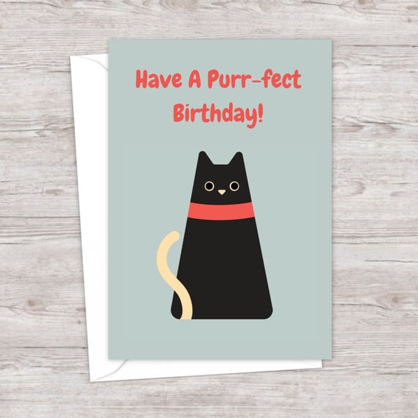 Black Cat Birthday Card: Perfect Greetings Card For a Cat Lover (704)