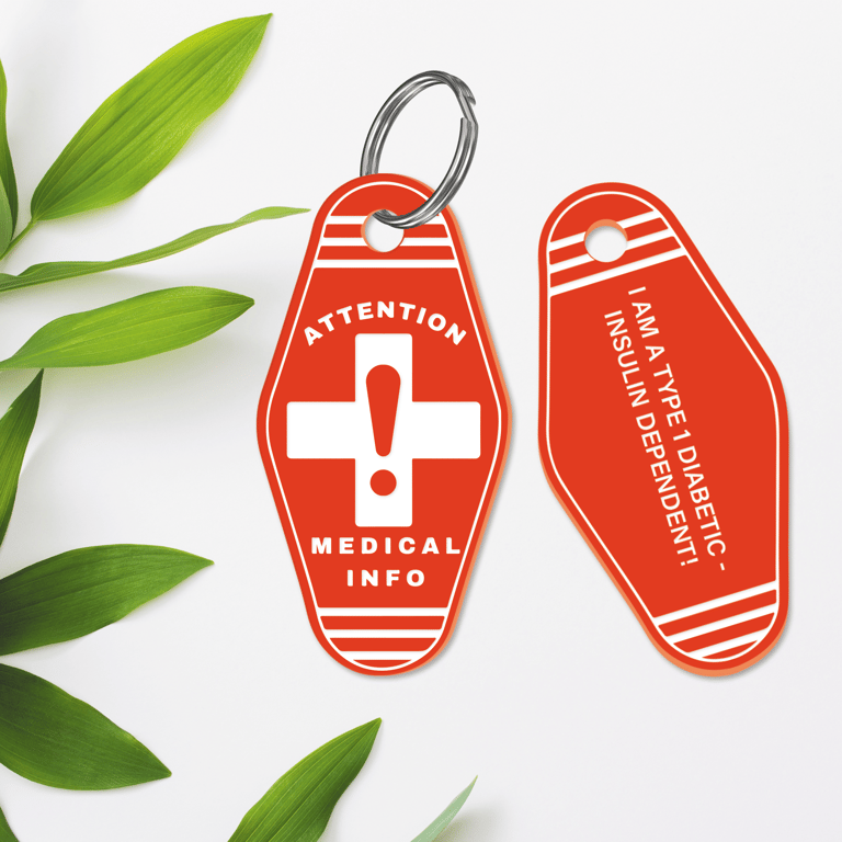 Medical Info Keyring - Exclamation: Personalised Medical Information Alert