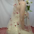 Strawberry Shortcake - Embroidered Veil, Bride To Be Veil