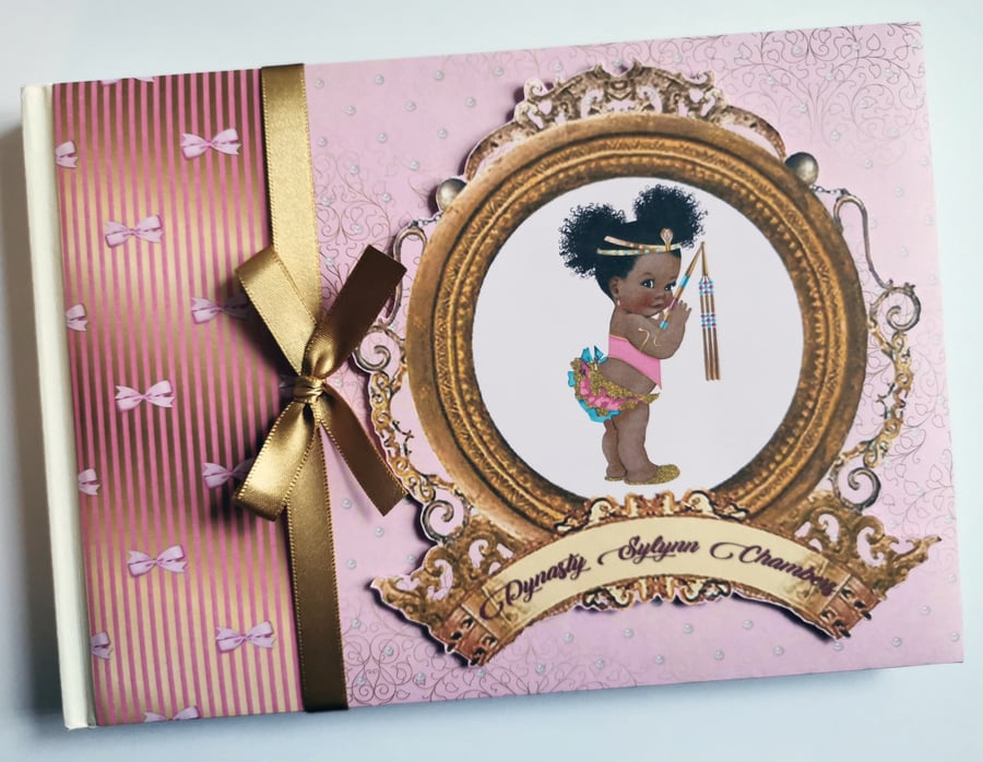 Egyptian Princess birthday guest book, pink and gold princess guest book, gift
