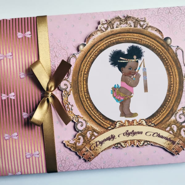 Egyptian Princess birthday guest book, pink and gold princess guest book, gift