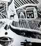 Happenings in Donkey World No.16 one-colour A2 screen-print silver edition - Image 4