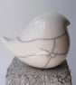 Raku glazed round bird - Image 3