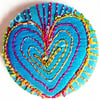 Buttons 1 inch button Hand Dyed Silks and Cottons Free Machine Embroidery Button