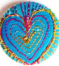Buttons 1 inch button Hand Dyed Silks and Cottons Free Machine Embroidery Button