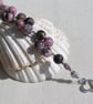 Pink & Black Rhodonite Gemstone Chakra Beaded Bracelet "Tranquil Rose" - Image 3