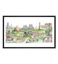 Rotherham Townscape - Art Print - South Yorkshire, UK, Landmarks Illustration 