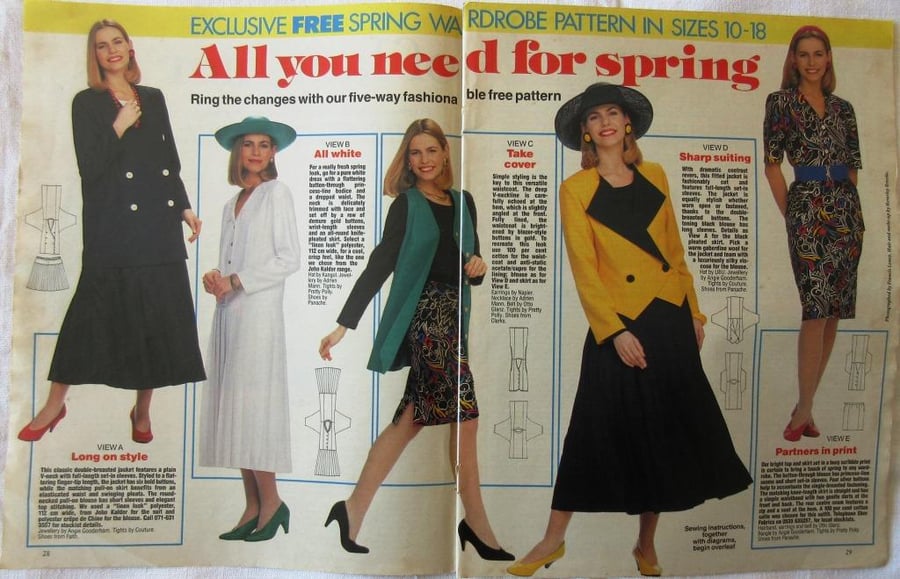 A multi-size sewing pattern for a woman's spring wardrobe (Woman's Weekly)