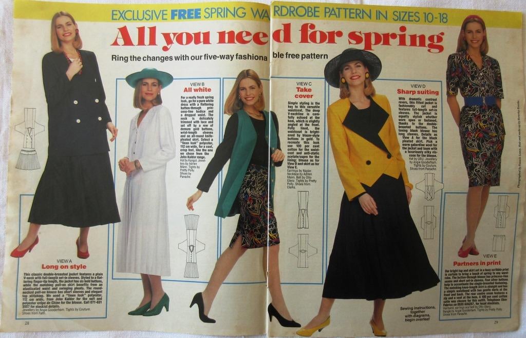 A multi-size sewing pattern for a woman's spring wardrobe (Woman's Weekly)
