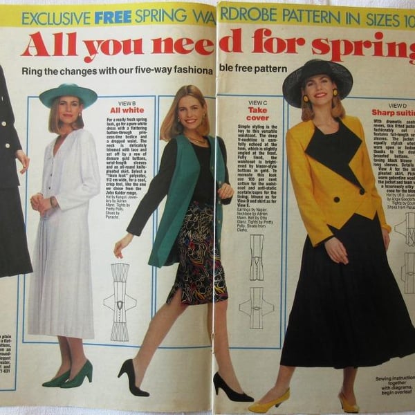 A multi-size sewing pattern for a woman's spring wardrobe (Woman's Weekly)