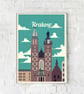 Krakow retro travel poster, Krakow print, Poland travel poster - Image 5