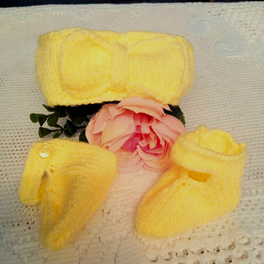 Image of Premature Baby Girls Headband and Shoes Set, Gift Idea for Premature Baby